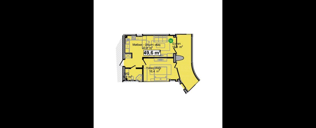Satılır 2 otaqlı yeni tikili 68.2 m² — Mənzil, Bakı (6)
