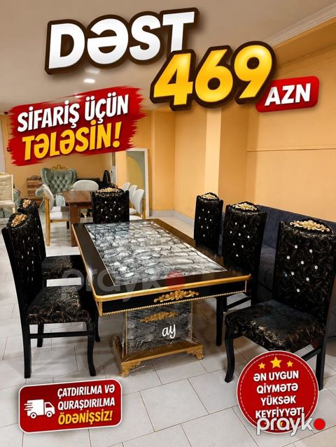 Mətbəx/Qonaq otağı üçün dəst – 469 AZN Tərkibi: - 1 ədəd düzbucaqlı
