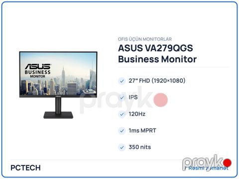 ASUS VA279QGS Business Monitor (90LM04J1-B01171) — Pctech — Computers & Laptops