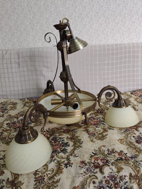 Çılçıraq, 4 lampa, Şüşə — Qobu