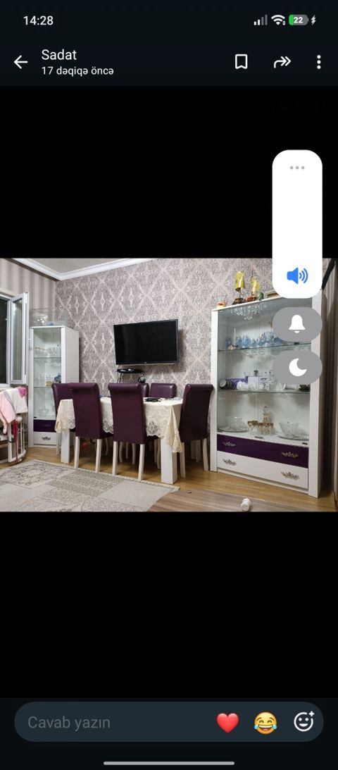 Qonaq otağı mebel dəsti Tərkib: - Açıq rəngli masa + 6 ədəd bənövşəyi — Digah
