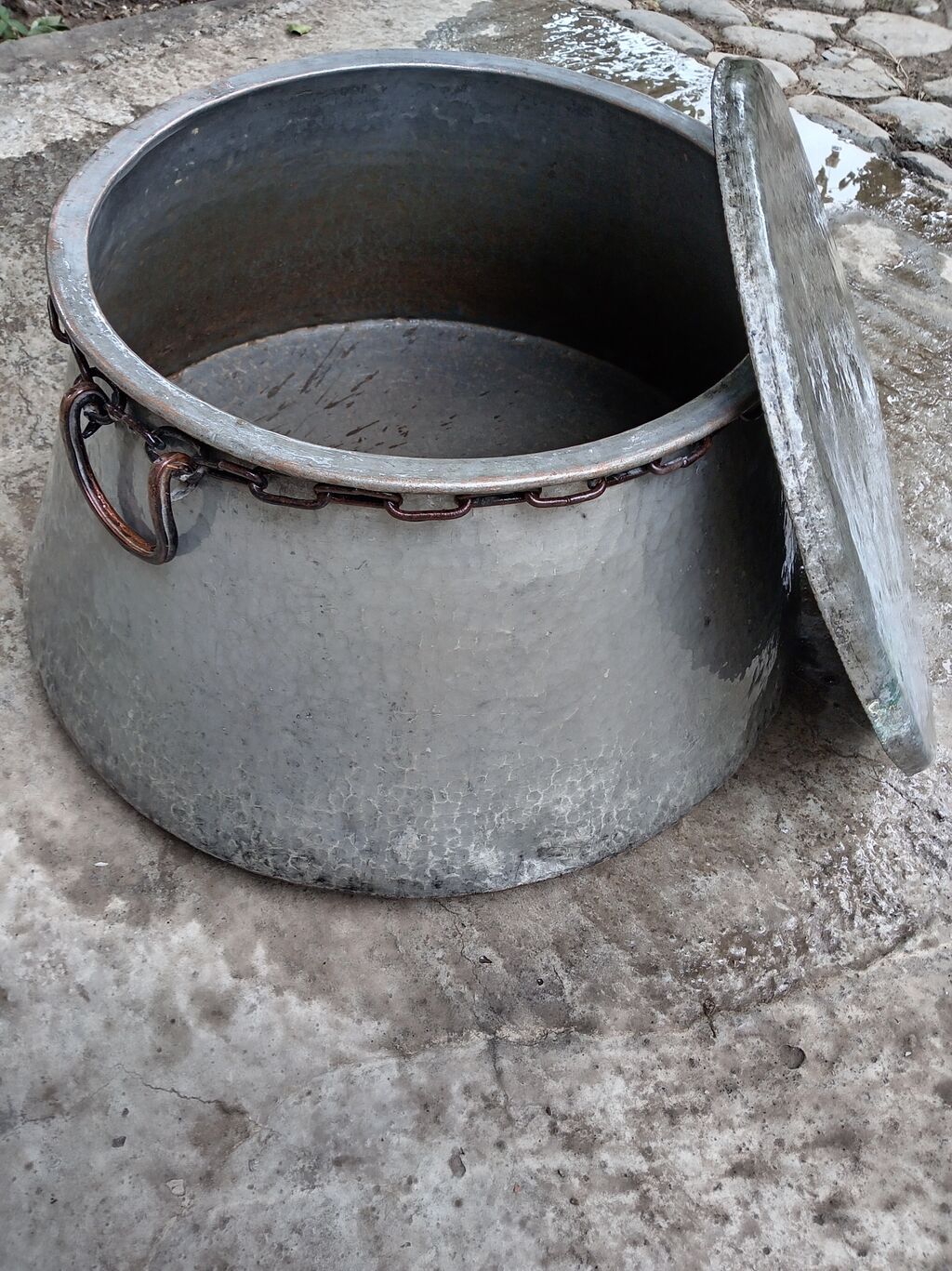 Böyük ölçülü mis/ qazan – qapaqlı. Təxminən 60 litr. Məhsul təsviri — Bişirmə qabları, Gəncə (2)