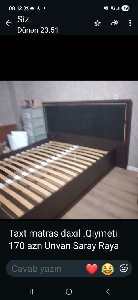 Taxt – matras daxil. - Rəng: tünd qəhvəyi karkas, yumşaq başlıq — Sumqayıt