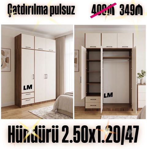Üç qapılı dolablar təmiz laminatla Qiymət 349₼ Ölçü 2 .50x 1.20 — Bakı