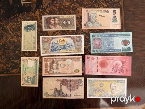 Kolleksiya üçün dünya ölkələrinə aid kağız pullar dəsti. Setin — Bakı