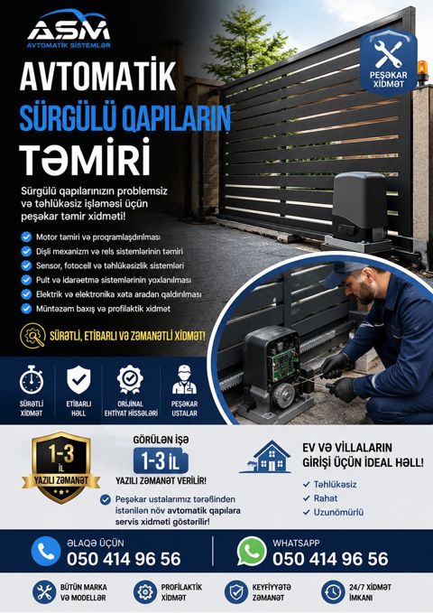Avtomatik sürgülü qapıların təmiri — Bakı