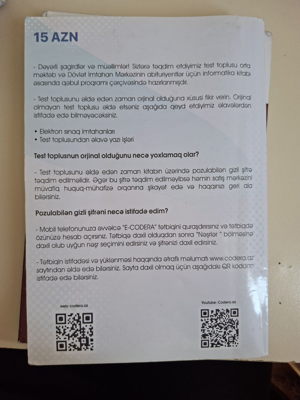 Salam. Informatika. kitablari satilir Toplu hec islenmeyib.qalanlarida — Kitablar, Masazır (6)