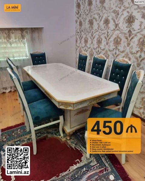 Məhsul: Masa Dəsti (Kod: 3373) - Ölçülər: 100 200 sm - Mexanizm — Bakı