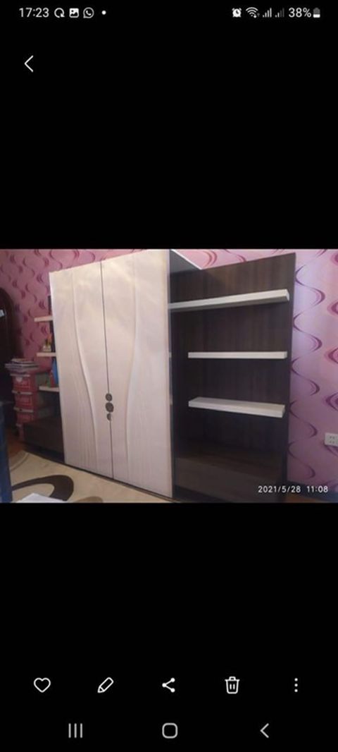 Mebel dəsti – dolab və açıq rəf bölməsi - Material: ağ və tünd — Xırdalan