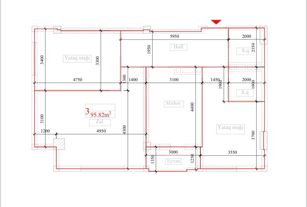 Satılır 3 otaqlı yeni tikili 96 m² — Mənzil, Bakı (11)