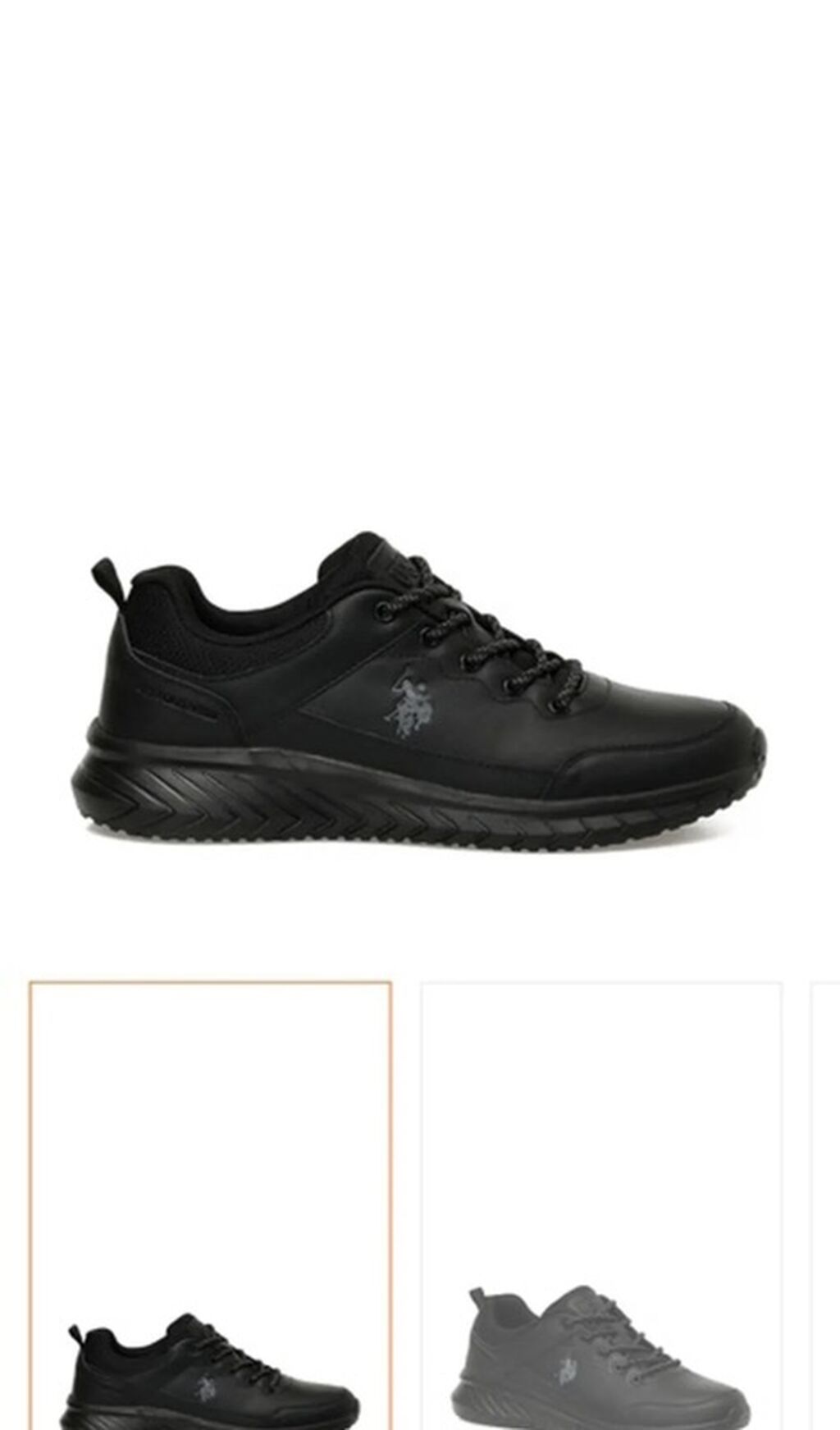 US Polo Assn. kişi idman ayaqqabısı – tam qara - Model: aşağı boğaz — Şəxsi əşyalar, Gəncə (2)