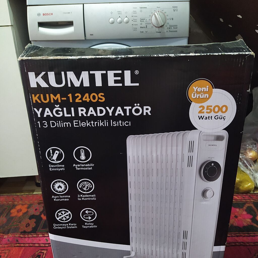 Kumtel KUM-1240S yağlı radiator istiçici - Güc: 2500 - Fins (dilim) — Elektronika, Bakı