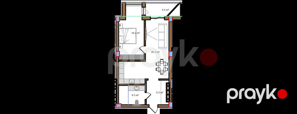 Satılır 1 otaqlı yeni tikili 58.3 m² — Mənzil, Bakı (7)