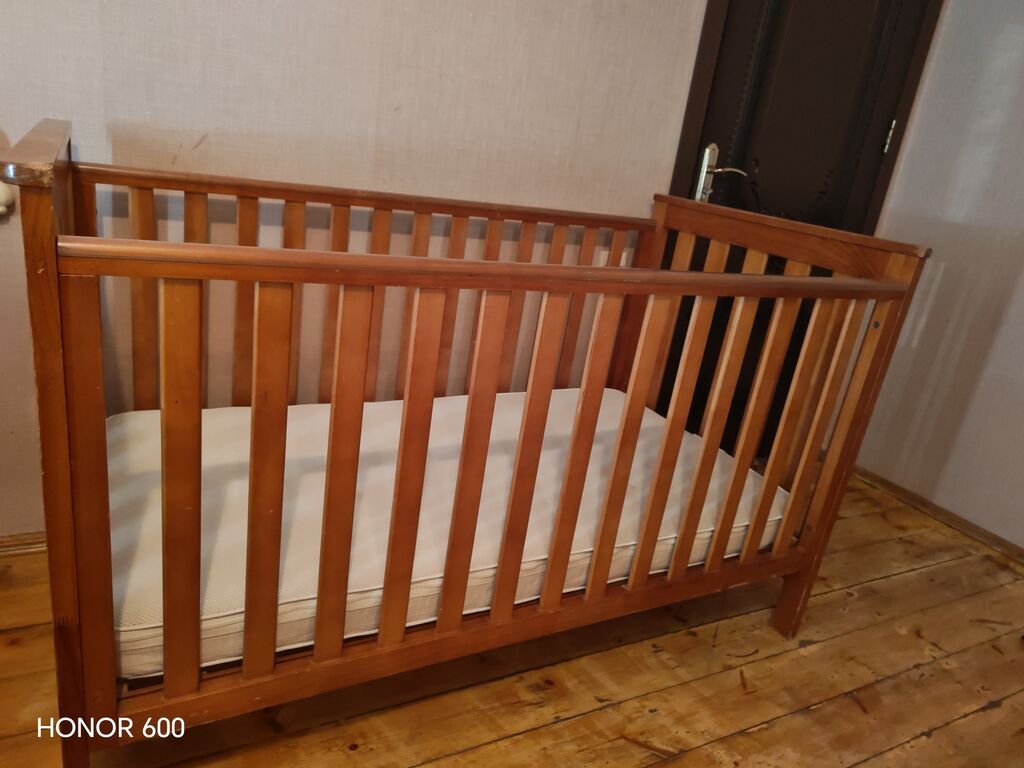 Məhsul 1: Taxta uşaq beşiyi - Material: massivi xatırladan taxta — Mebel, Masazır (2)