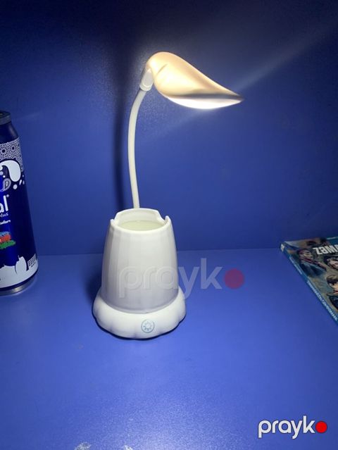 LED masa lampası – qamış formalı çevik boyunlu, ağ rəng — Bakı