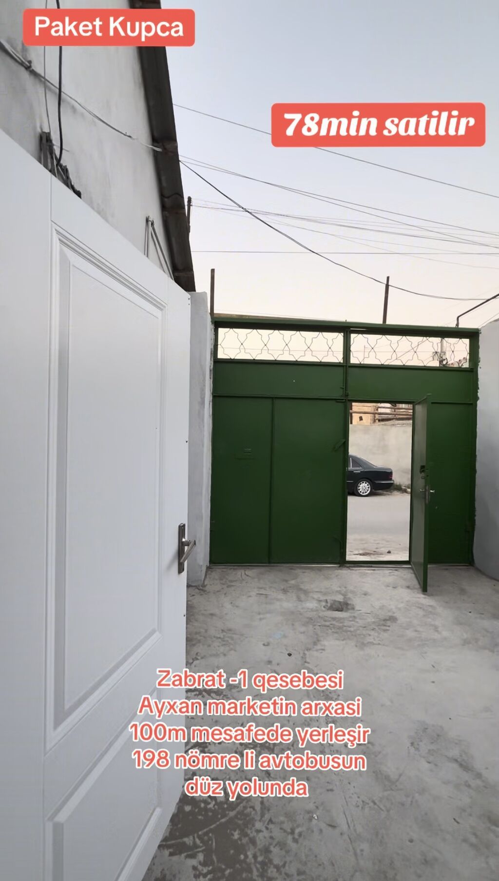 Zabrat 1 qəsəbəsində, Ayxan marketin arxasında yerləşən paket kupçalı — Ev, villa, Digah (2)