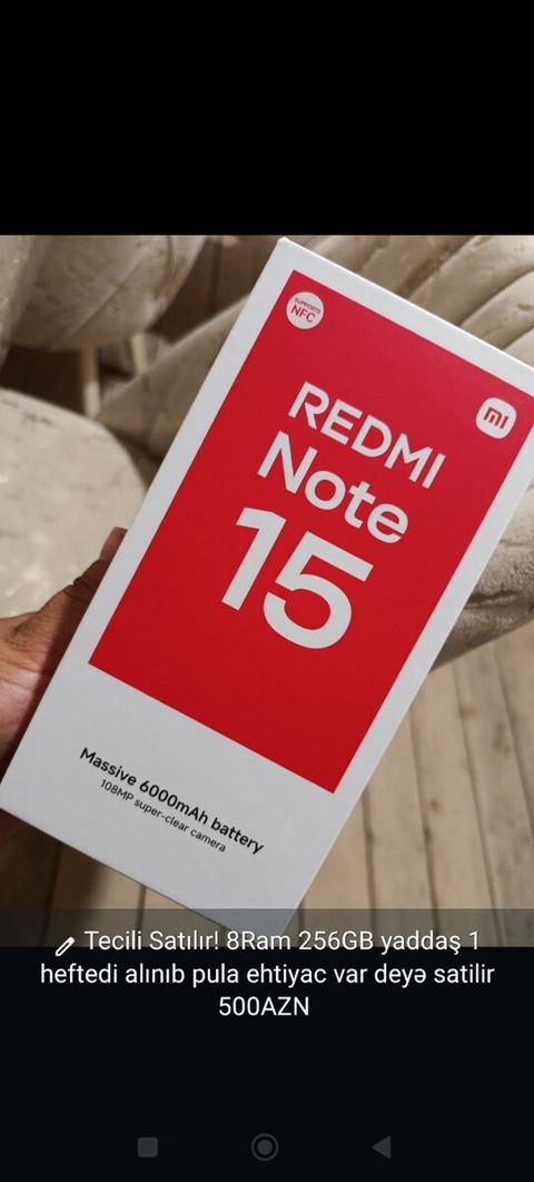 Xiaomi Redmi Note 15 Black 256GB/8GB — Biləsuvar