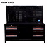 İş masası 2 m (10 siyirməli +1 şkaflı) Qara — WorldForce Tools — Бизнес и оборудование