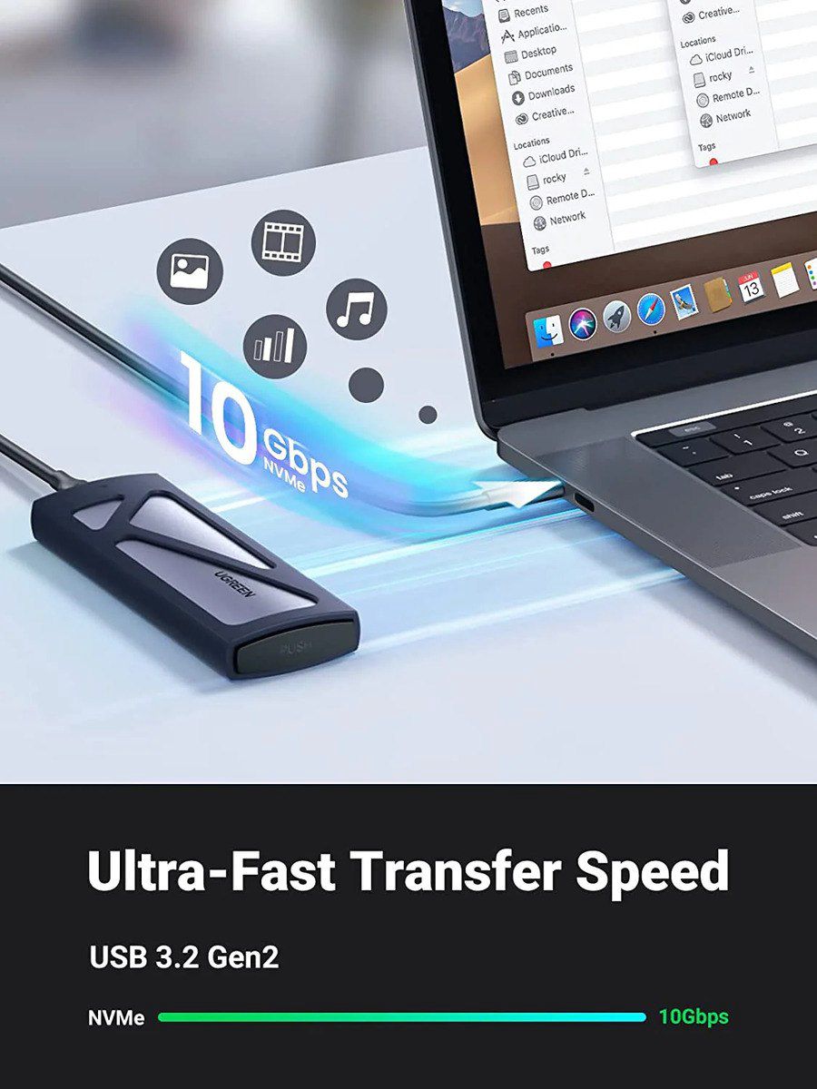 SSD qabı Ugreen 0Gbps M.2 NVMe Sata Enclosure — Elektronika, Bakı (3)