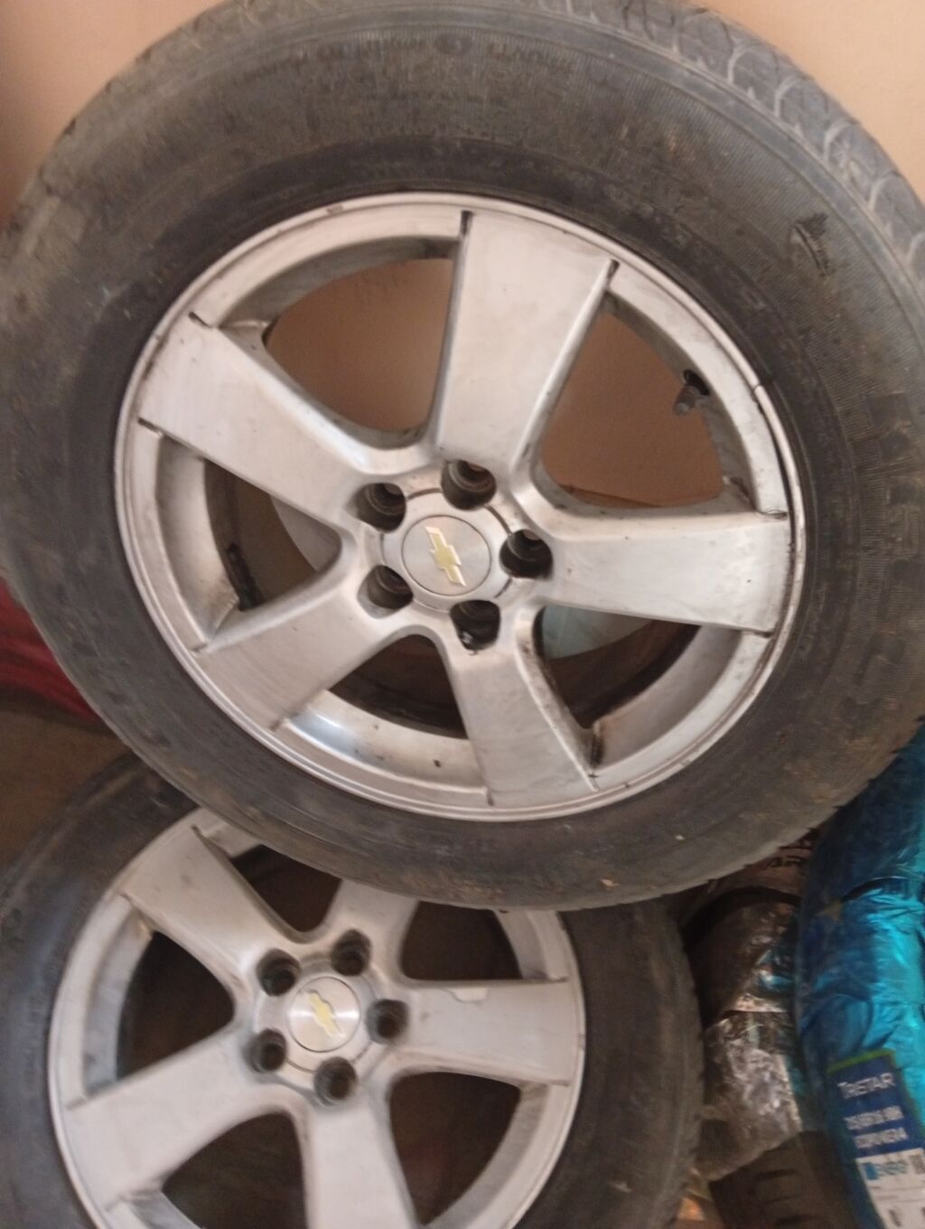 Chevrolet orijinal yüngül lehimli disklər və təkər dəsti - Komplekt — Diskləri, Gəncə (4)