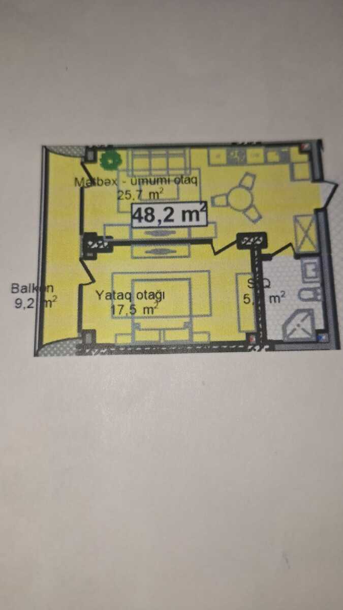 Satılır 2 otaqlı yeni tikili 57.4 m² — Mənzil, Bakı (4)