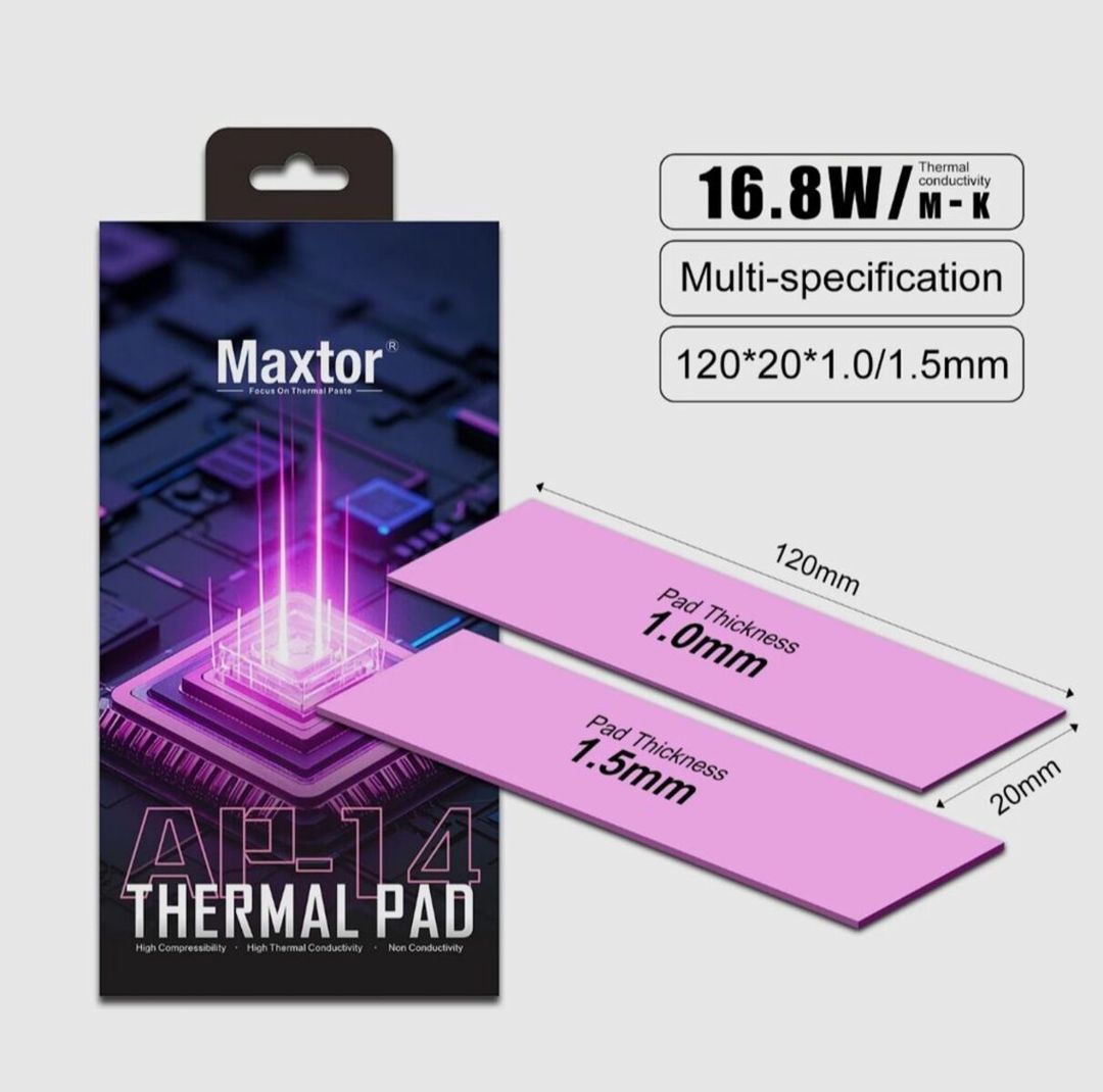 CPU TermoPad Maxtor AP-14 thermal pad-120*120*1.0mm — Elektronika, Bakı (3)