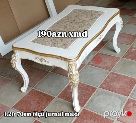 Jurnal masa – 1.20 70 sm ölçüdə. Klassik üslubda, ağ rəngli korpus