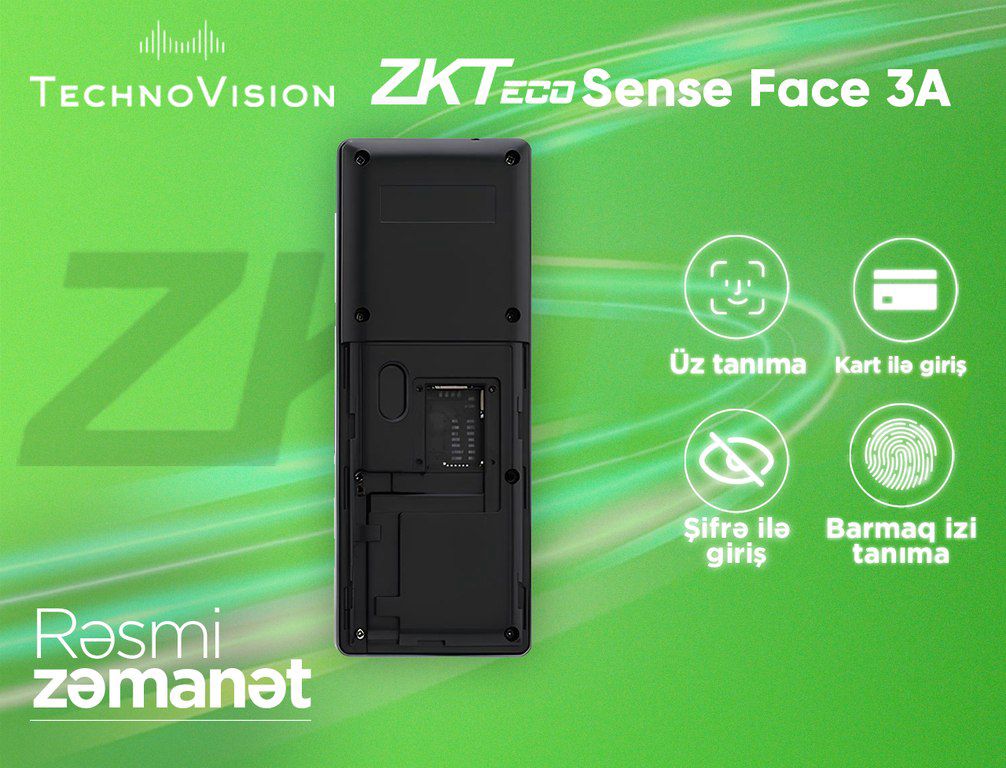 ZKTeco SenseFace 3A üz tanıma cihazı — Təhlükəsizlik sistemləri, Bakı (3)