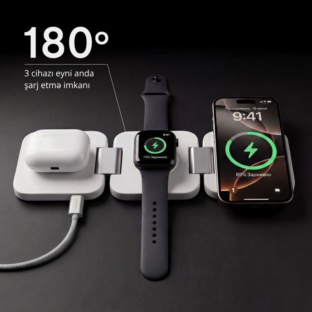 Şarj stansiyası Magssory Flex 3-ü 1-də (WCH013b) — Smartfonlar, Bakı