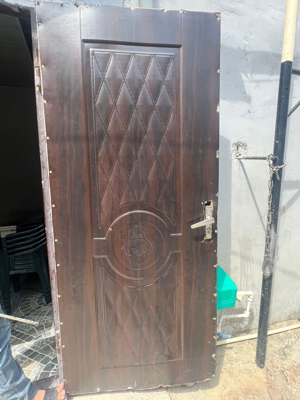 Metall qapı dəsti - Material: qalın metal təbəqədən hazırlanmış giriş — Pəncərələr, qapılar, balkonlar, Bakı (2)