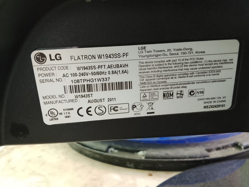 LG Flatron W1943SS-PF monitor - Ekran diaqonali: 18.5" (geniş format — Elektronika, Bakı (2)