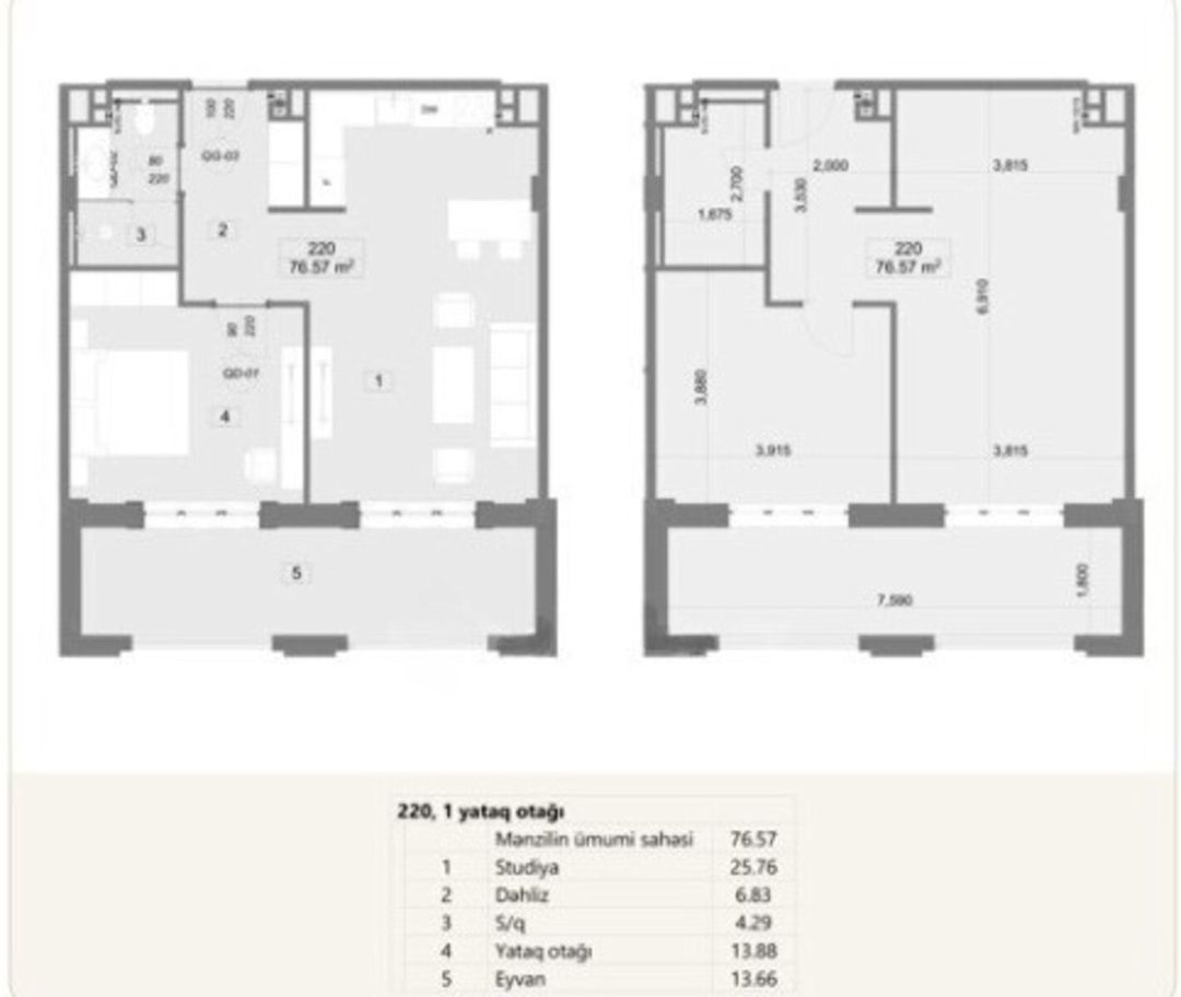 Satılır 2 otaqlı yeni tikili 79.5 m² — Mənzil, Bakı (8)