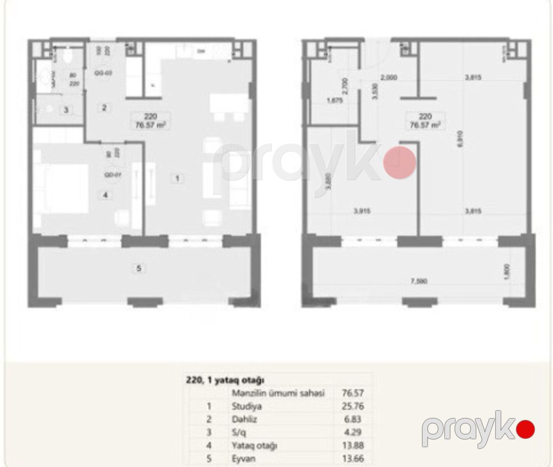 Satılır 2 otaqlı yeni tikili 79.5 m² — Mənzil, Bakı (8)