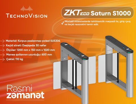 Turniket ZKTeco Saturn-S1000 Turnistile — Bakı