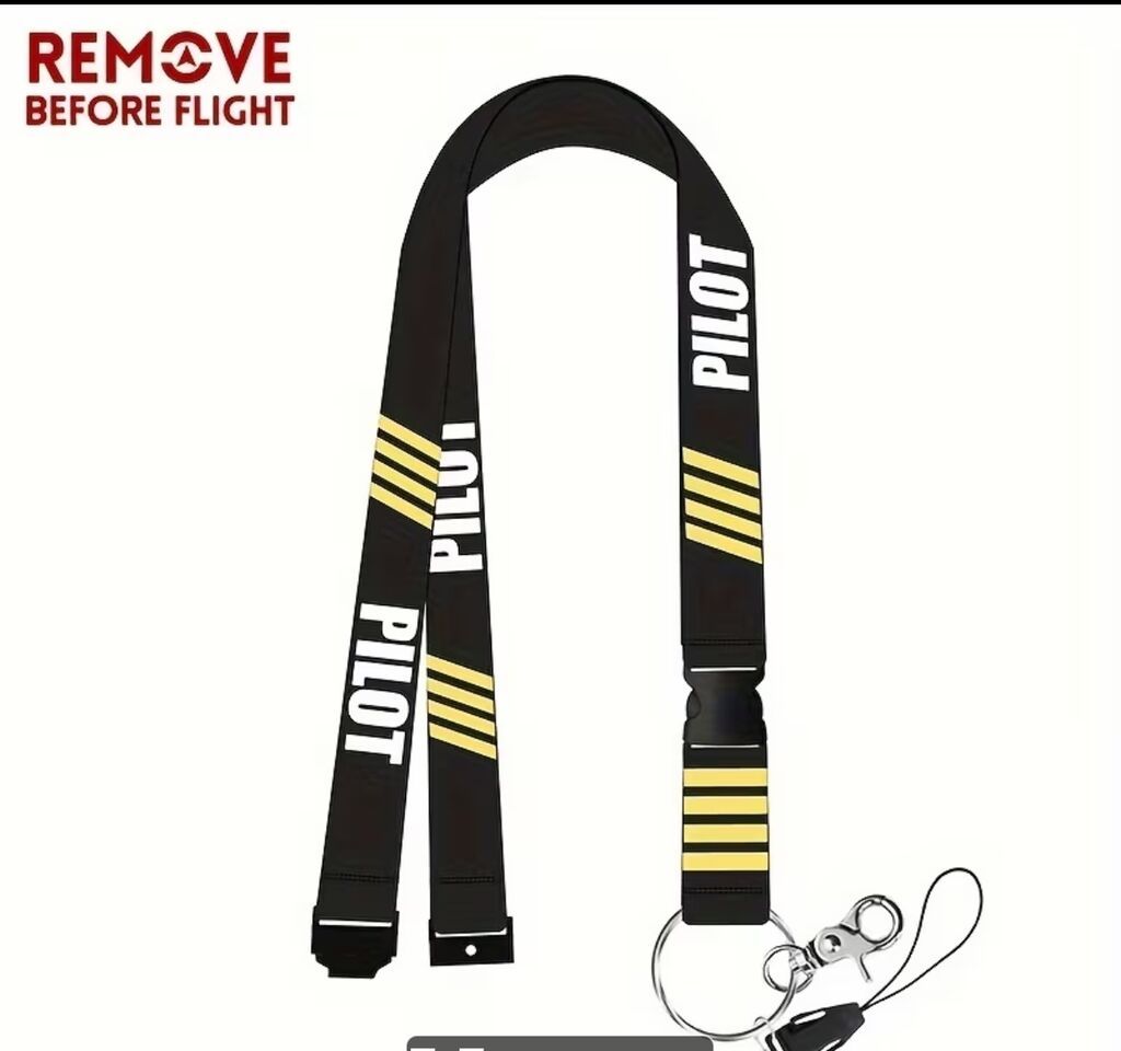 Aviator mövzulu boyun ilgəyi (lanyard) - Dizayn: qara zəmində sarı — Aksesuarlar, Bakı (6)