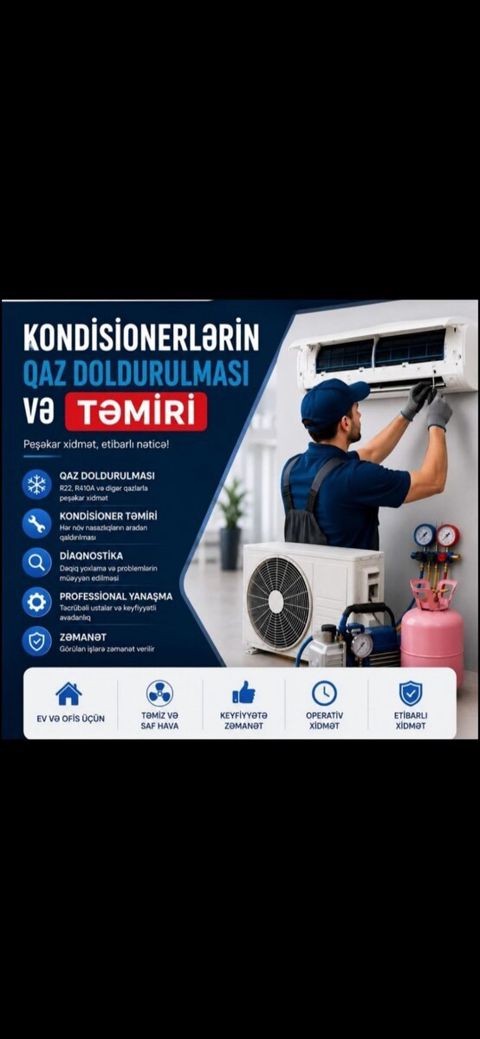 Kondisioner təmiri və quraşdırılması — Bakı