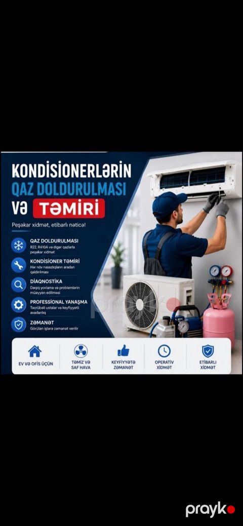 Kondisioner təmiri və quraşdırılması — Bakı