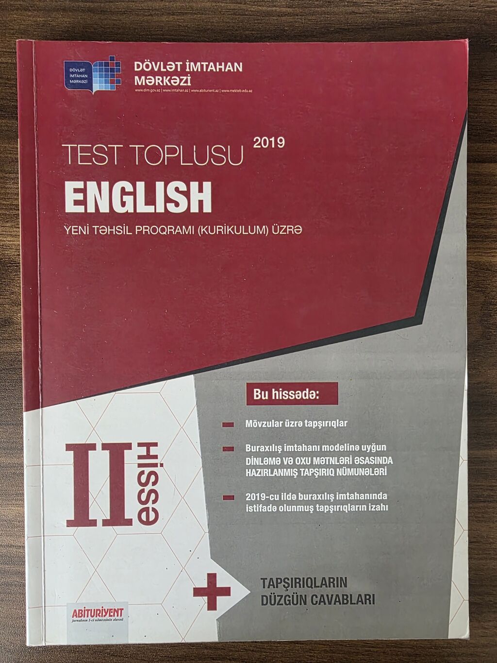 DİM “Test Toplusu 2019” – kurikulum üzrə hazırlıq üçün kitablar dəsti — Kitablar, Bakı (5)