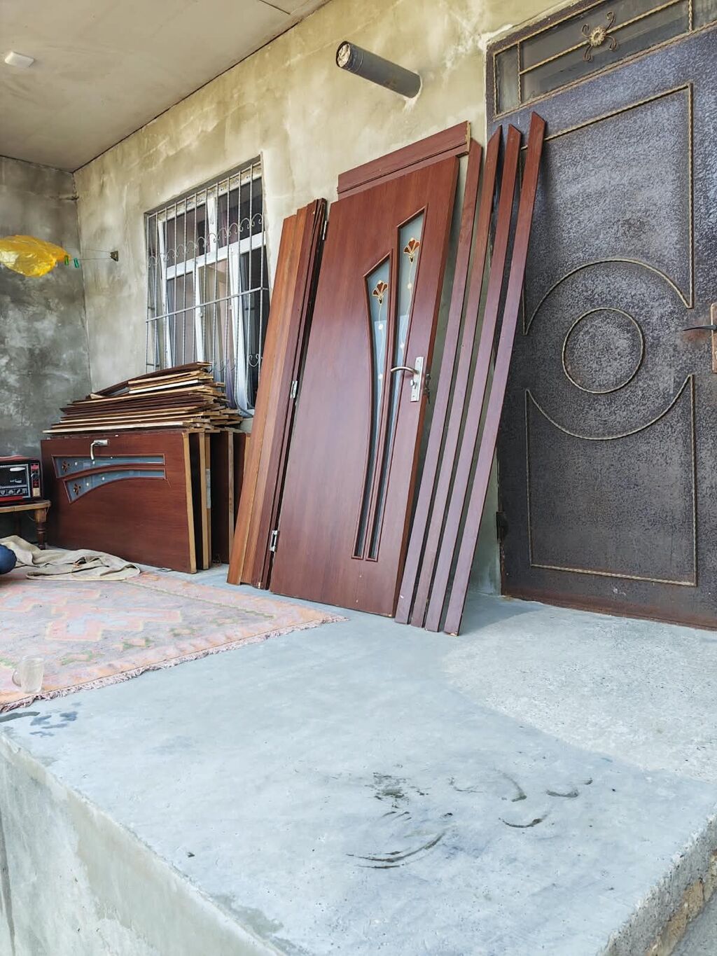 Otaq qapısı dəsti - Material: taxta əsaslı, tünd qəhvəyi rəngli örtük — Pəncərələr, qapılar, balkonlar, Digah (5)