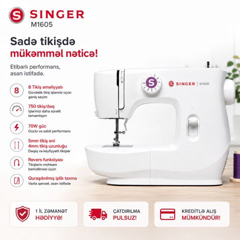 Tikiş maşını Singer M1605 (230212155) — Xırdalan