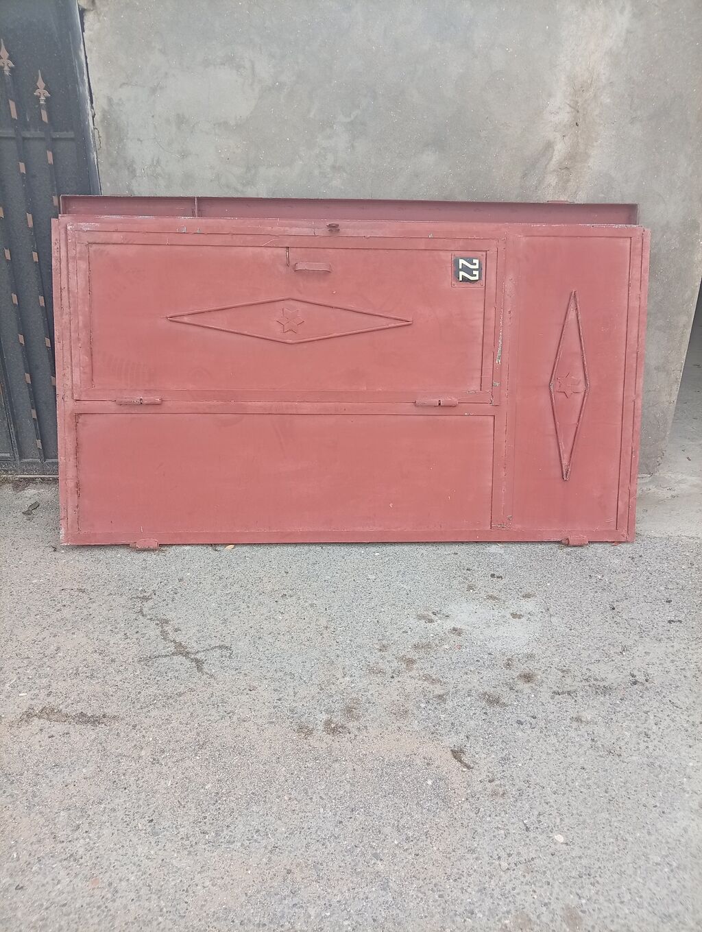 Metal darvaza dəsti - Material: qalın metal/sac - Rəng: qırmızı astar — Təmir və inşaat, Digah (3)