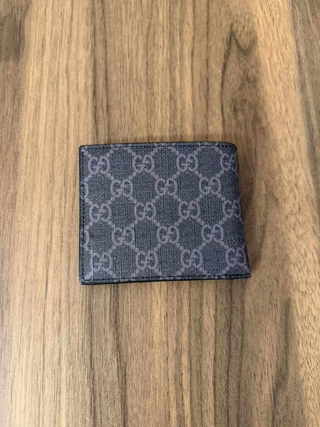 Gucci kişi pul qabı – GG Supreme naxışlı bifold model - Rəng: tünd — Aksesuarlar, Bakı (3)