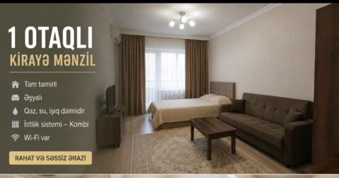 1-otaqlı yeni tikili kirayə verilir, Xirdalan ş., 48 m² — Bakı