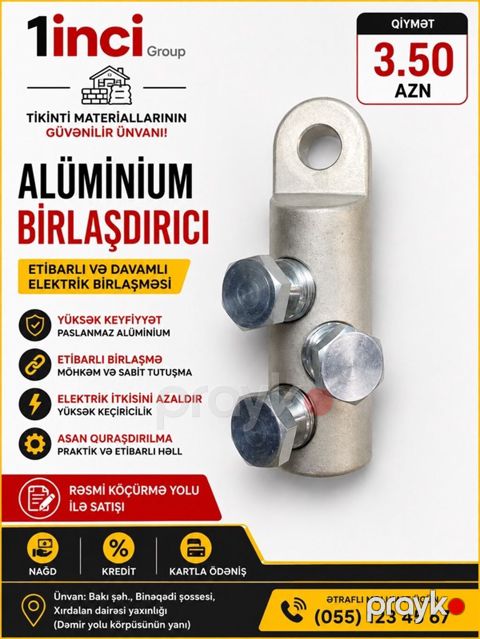 Alüminium birləşdirici – etibarlı və davamlı elektrik birləşməsi üçün — Bakı