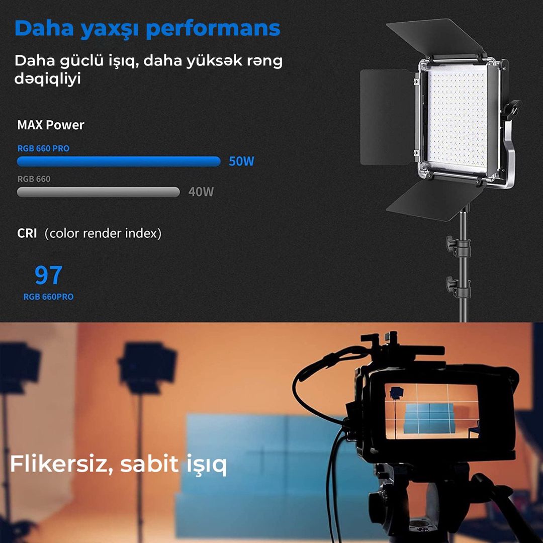 “Neewer 660 Pro RGB” çəkiliş üçün LED panel işıqlandırma — Foto və video texnikası, Bakı (2)