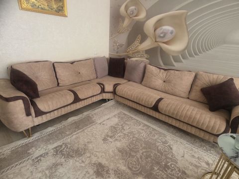 Künc divan, İşlənmiş, Açılan, Bazalı, Vеlur parça, Çatdırılma yoxdur — Gəncə