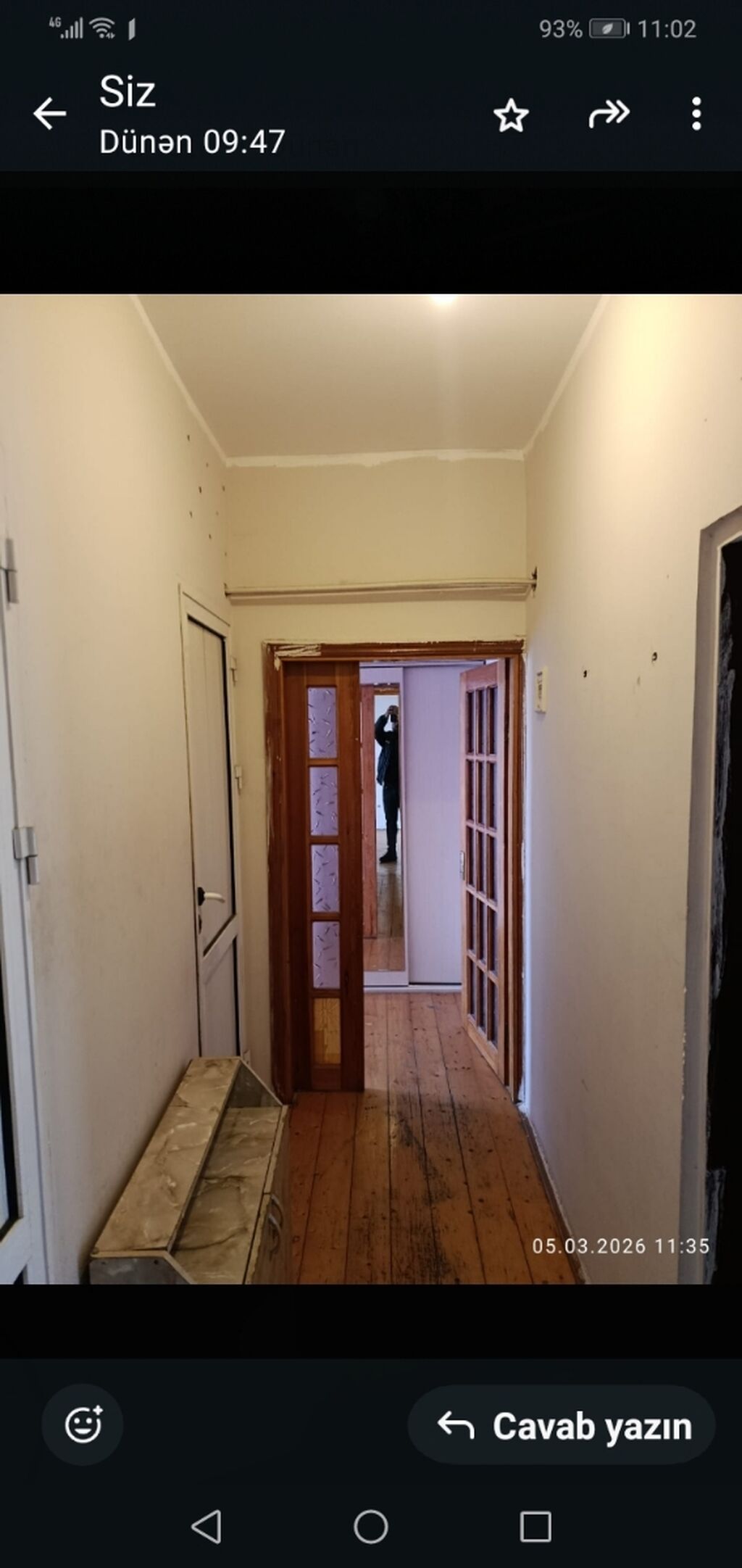 2otaqlı mənzil – 3 otağına birləşik mətbəxli - Plan: Zalda fransız — Mənzil, Bakı (7)