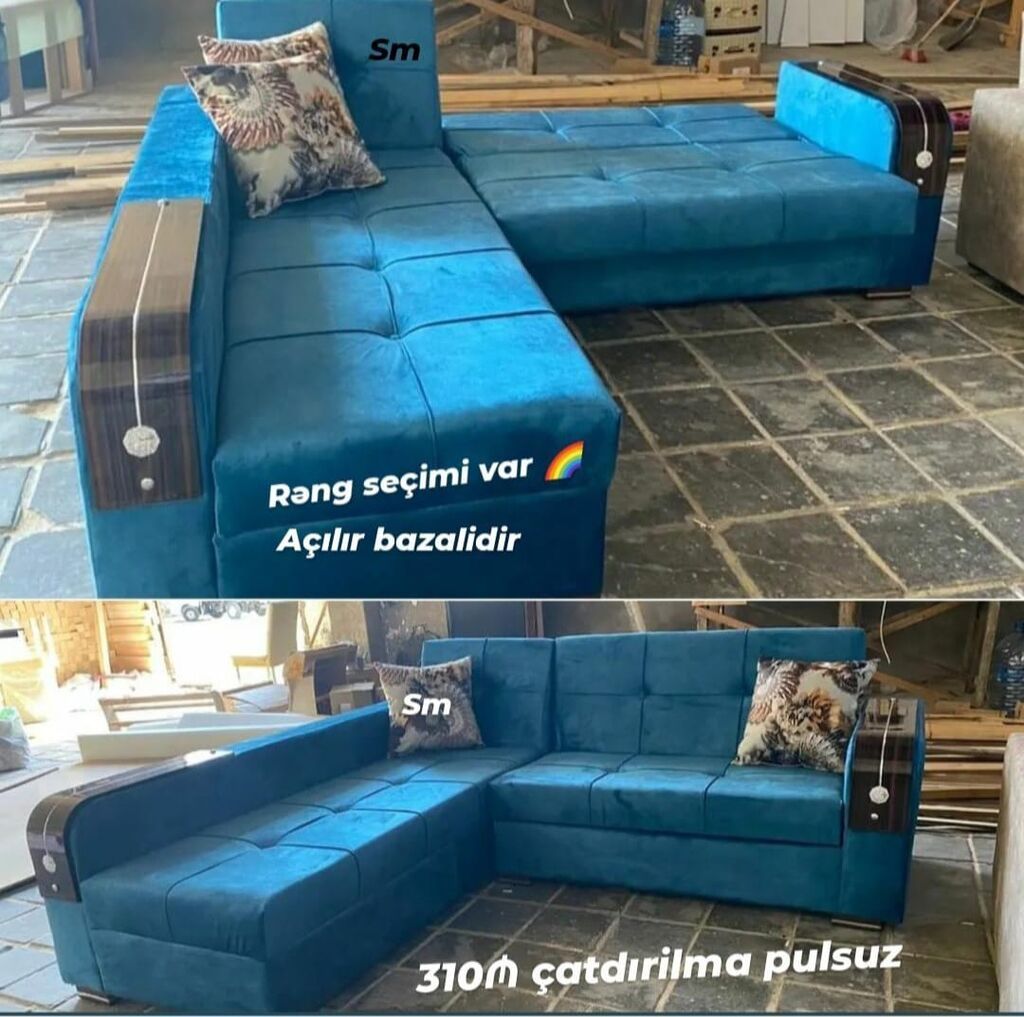 Künc divan – açılır bazalı model - L‑şəkilli künc divan, rahat oturuş — Divanlər, Digah (3)