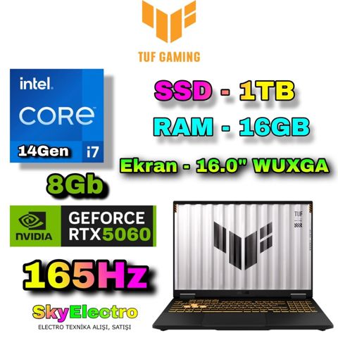 Asus TUF F16 FX608JMR RTX 5060 Gaming — Bakı