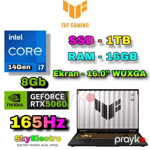 Asus TUF F16 FX608JMR RTX 5060 Gaming — Bakı